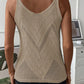 Chevron Pointelle Knit Spaghetti Straps Sweater Vest