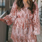 Sequin Bubble Sleeves Short Wrap Dress