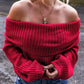 Off-the-shoulder Knit Sweater