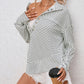 Striped Thumbhole Drop Shoulder V Neck Top