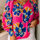 Flower Print Puff Sleeve Blouse