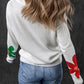 Colorful Big Flower Pattern Crewneck Sweater