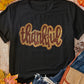 Sequined Thankful Round Neck Graphic Tee