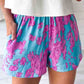 Abstract Print Elastic Waist Pocket Wide-Leg Shorts