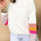 Exposed Seam Colorblock Raglan Sleeve Pullover Top