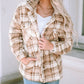 Sherpa Plaid Button Pocketed Jacket