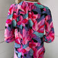 Floral Print Ruched Sleeve Puff Sleeve Blouse