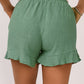 High Waist Pocketed Ruffle Shorts