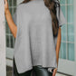Short Sleeve Side Slit Oversized Sweater