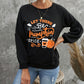 Slogan and Pumpkin Graphic Crewneck Pullover Sweatshirt