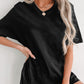 Solid Color Round Neck Basic Tunic T Shirt