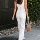 High Waist Back Zip Wide Leg Sleeveless Jumpsuit