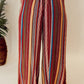 Boho Ethnic Striped Print Tie Waist Wide Leg Pants