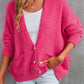 Buttons Front Pocketed Sweater Cardigan