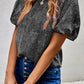 Cheetah Short Puff Sleeve Blouse