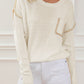 Exposed Stitching Chest Pocket Drop Shoulder Sweater
