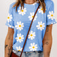 Daisy Printed Crewneck T Shirt
