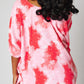 Plus Size Tie-dye Print 3/4 Sleeve Tunic Top