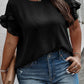 Ruffled Short Sleeve Plus Size Top