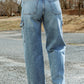 Cool Cargo Style Wide Leg Jeans