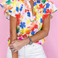 Floral Bouquet Flutter Top