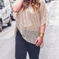 Plus Size Sequined V Neck Boxy Top