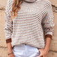 Striped Turtleneck Loose Sweater