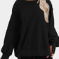 Exposed Seam Drop Shoulder Slit High Low Hem Sweatshirt