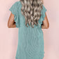 Textured Ruffled Flutter Sleeve Mini Dress