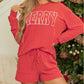 Corded MERRY Graphic Long Sleeve Top and Shorts Set