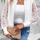 Latticed Mesh Sleeve Zip Up Bomber Jacket