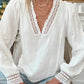 Lace Patchwork Textured Blouse