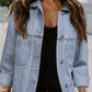Washed Oversize Pocketed Denim Jacket