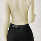 Scoop Neck Seam Detail Long Sleeve Bodysuit