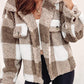 Plaid Sherpa Buttoned Flap Pocket Shacket