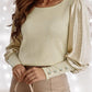 Buttoned Cuffs Shiny Puff Sleeves Top