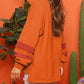 Fleece Patchwork Side Slits High Low Sweatshirt