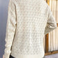 Eyelet Knit Ribbed Trim Sweater