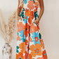 Floral Self Tied Straps Smocked Bust Maxi Dress