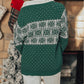 Christmas Snowflake Pattern Drop Shoulder Plus Size Sweater