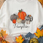 Rhinestone Pumpkin Graphic Crewneck Thanksgiving Sweatshirt