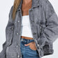 Chest Pockets Drop Shoulder Loose Denim Jacket