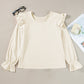 Ruffled Flounce Sleeve Corduroy Blouse