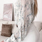 White Floral Tie Neck Long Sleeve Crinkle Blouse