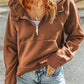 Quarter Zip Kangaroo Pocket Hoodie