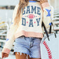 GAME DAY Rugby Football Graphic Contrast Trim Pullover Sweatshirt