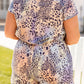 Plus Size Leopard High Waist Romper