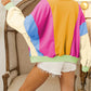 Oversized Colorblock Patchwork Full Zipped Hoodie