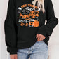Slogan and Pumpkin Graphic Crewneck Pullover Sweatshirt