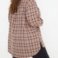 Plus Size Plaid Print Buttoned Oversized Tunic Shirt
